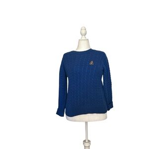 Ralph Lauren Blue Crew Neck Cable Knit Sweater